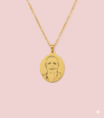 Photo Engraved Necklace – 21K Gold Plated