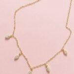 Gold-Plated Necklace with Sparkling Gemstone Charms