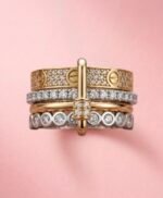 4-in-1 Gold Plated Stackable Ring Set with Clasp - Image 2