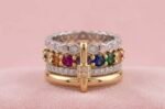 4-in-1 Gold Plated Stackable Ring Set with Clasp - Image 2