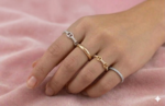 4-in-1 Gold Plated Stackable Ring Set with Clasp - Image 4