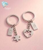 4-Piece Puzzle Keychain Set – Personalized Initials